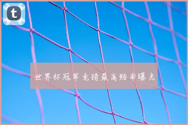 世界杯冠军竞猜最高赔率曝光
